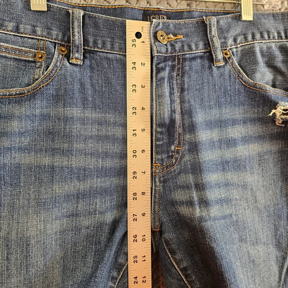 J Crew Driggs‎ Mens Blue Wash Distressed Slim Fit Jeans W33 L30 elevated casual